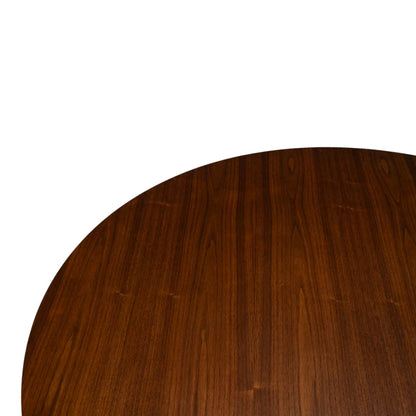 Table basse ronde en noyer foncé