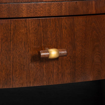 Table basse ronde en noyer foncé