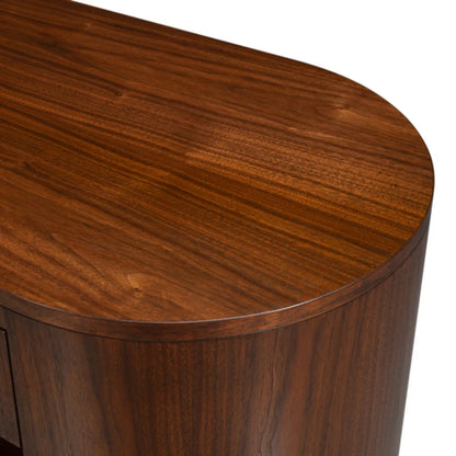 Table console oblongue en noyer foncé