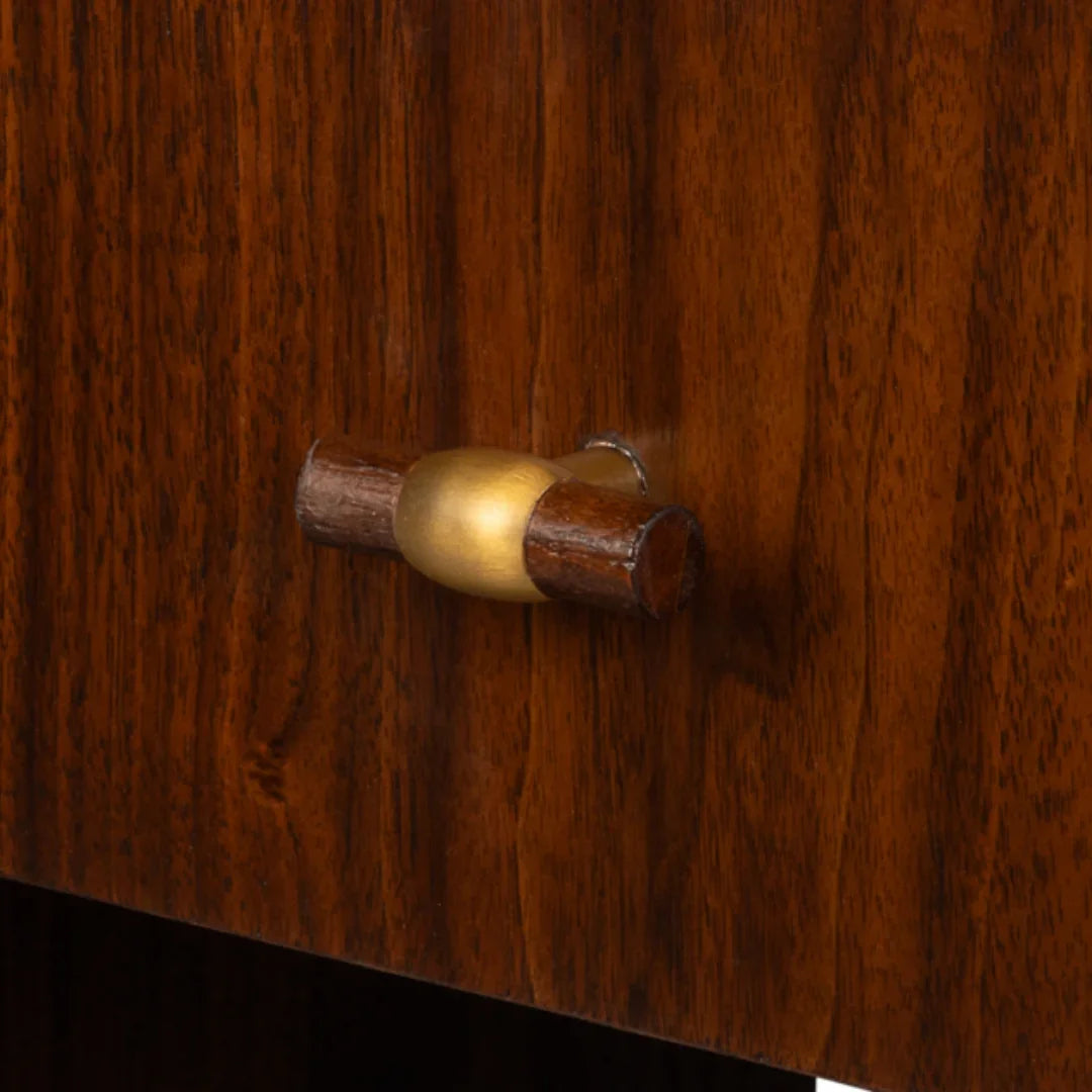 Table console oblongue en noyer foncé