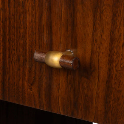 Table console oblongue en noyer foncé