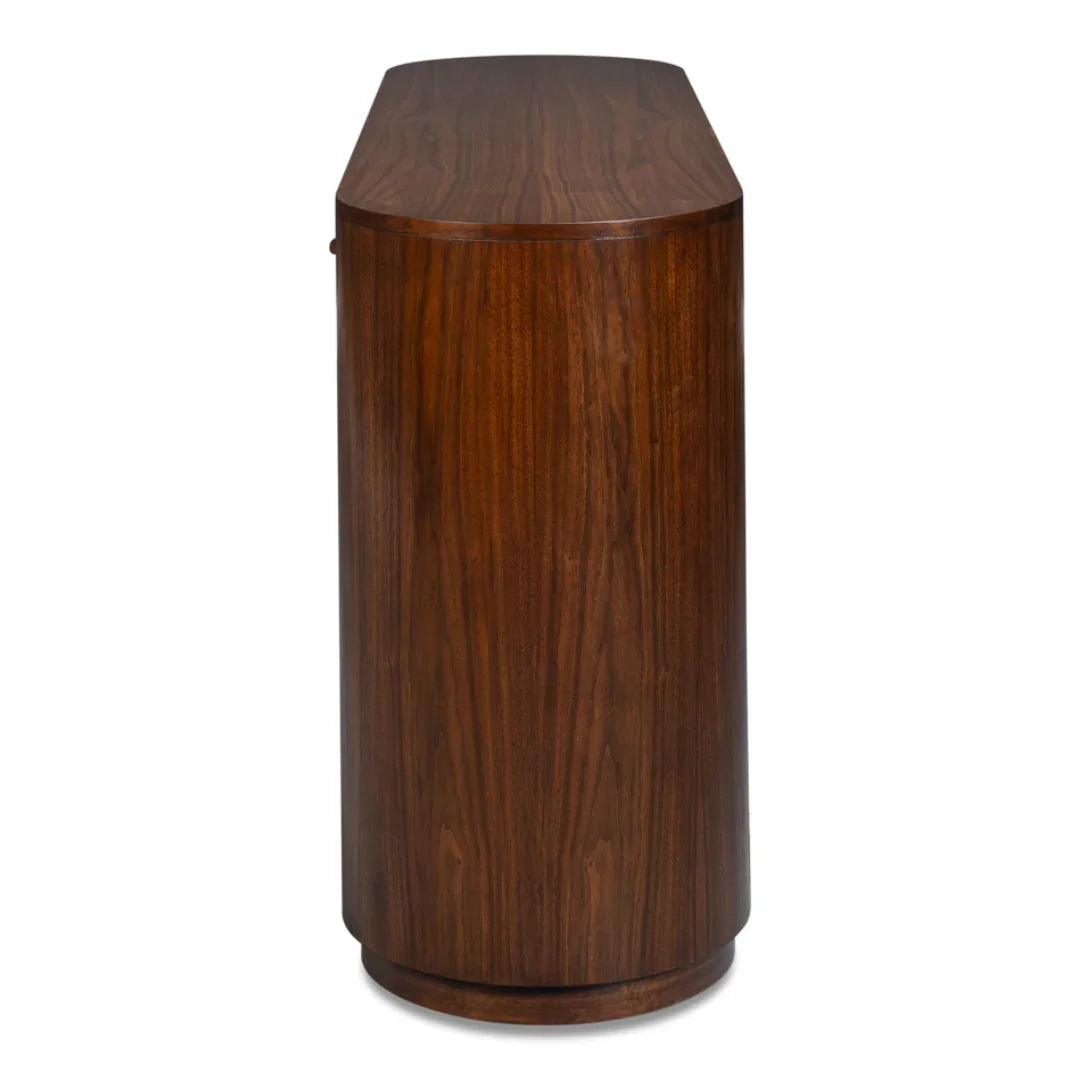 Table console oblongue en noyer foncé