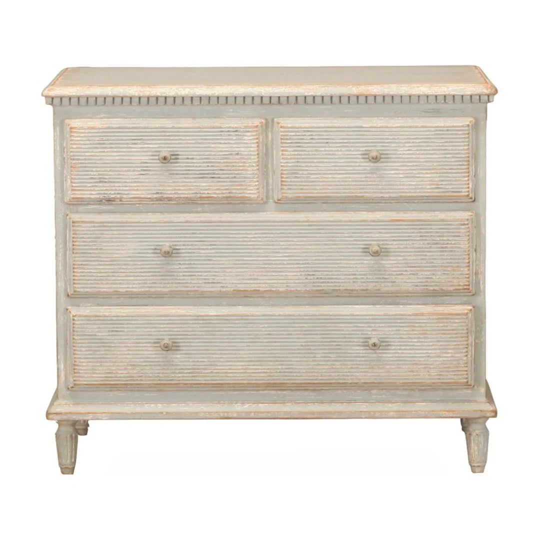 Poitrine côtelée bleue délavée