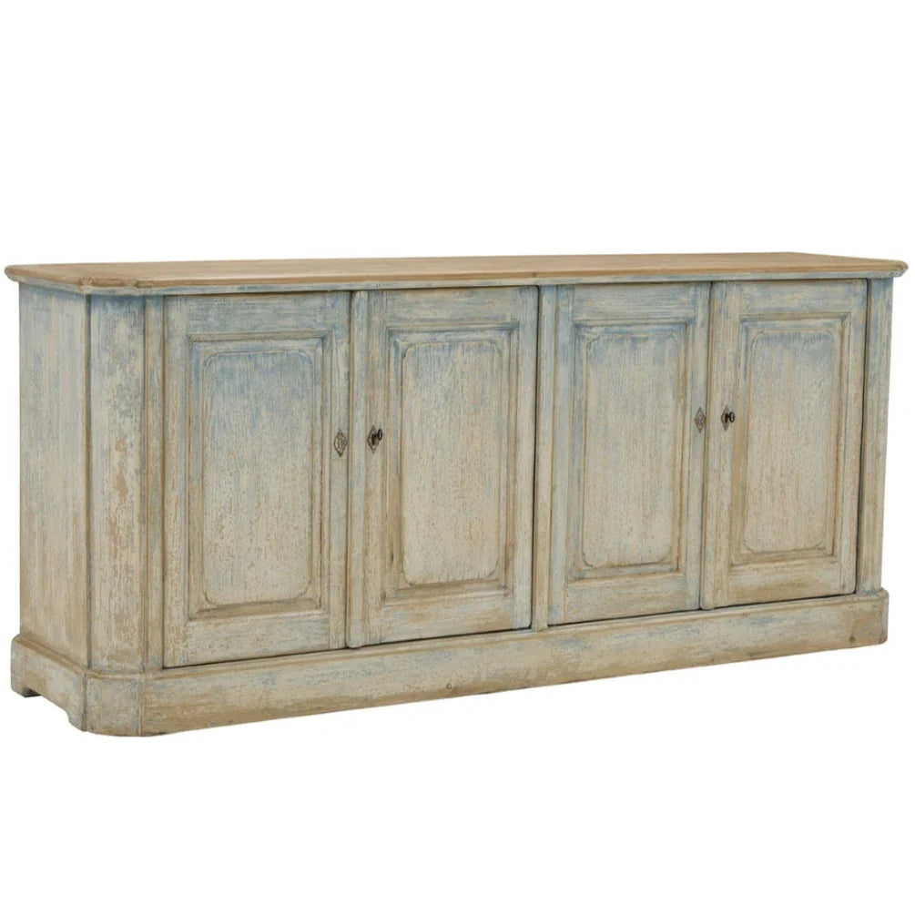 Buffet vintage bleu vieilli