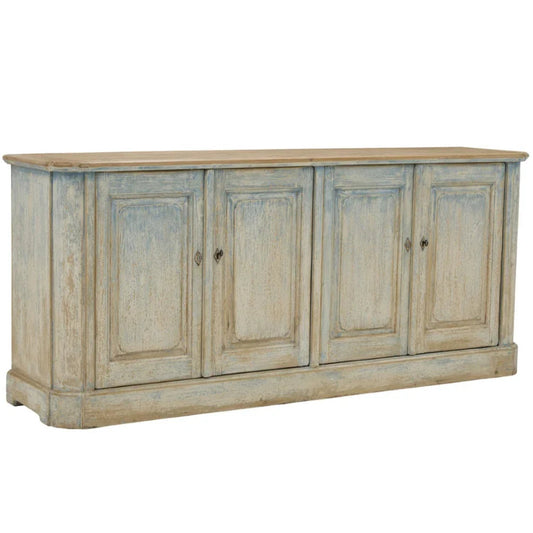 Buffet vintage bleu vieilli