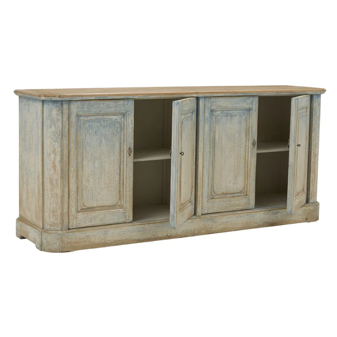 Buffet vintage bleu vieilli