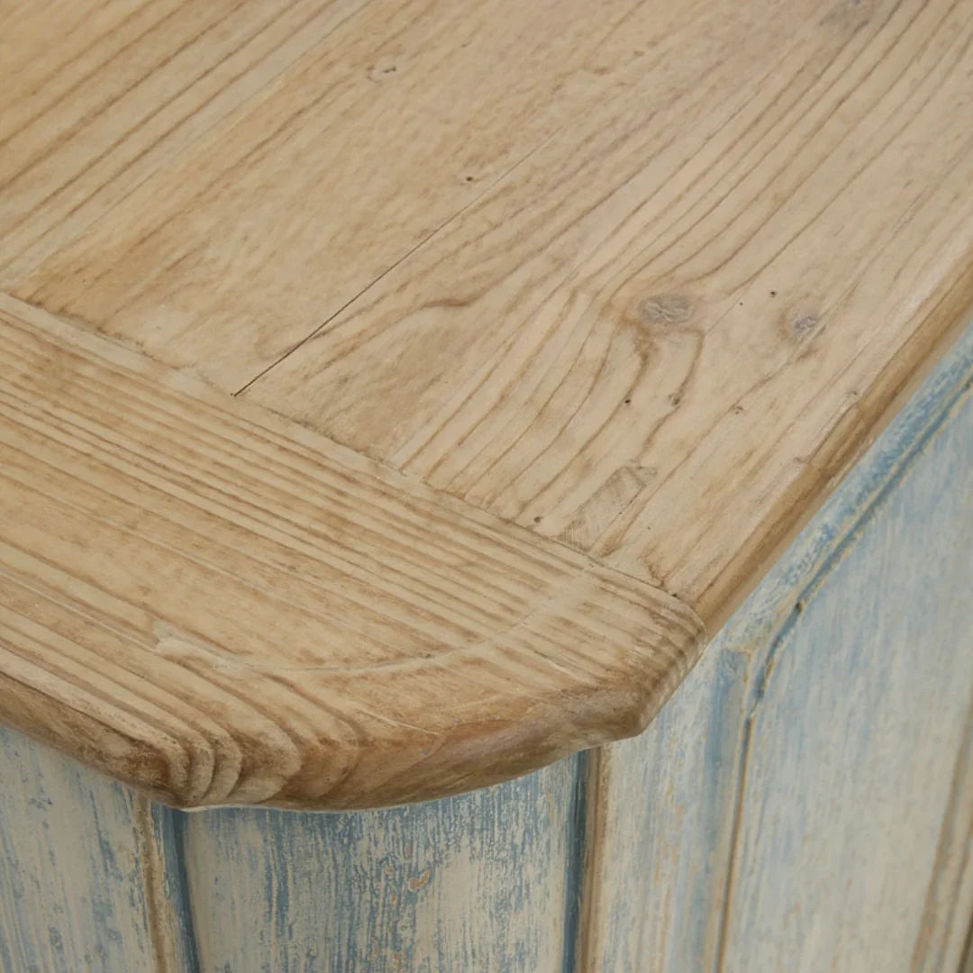 Buffet vintage bleu vieilli