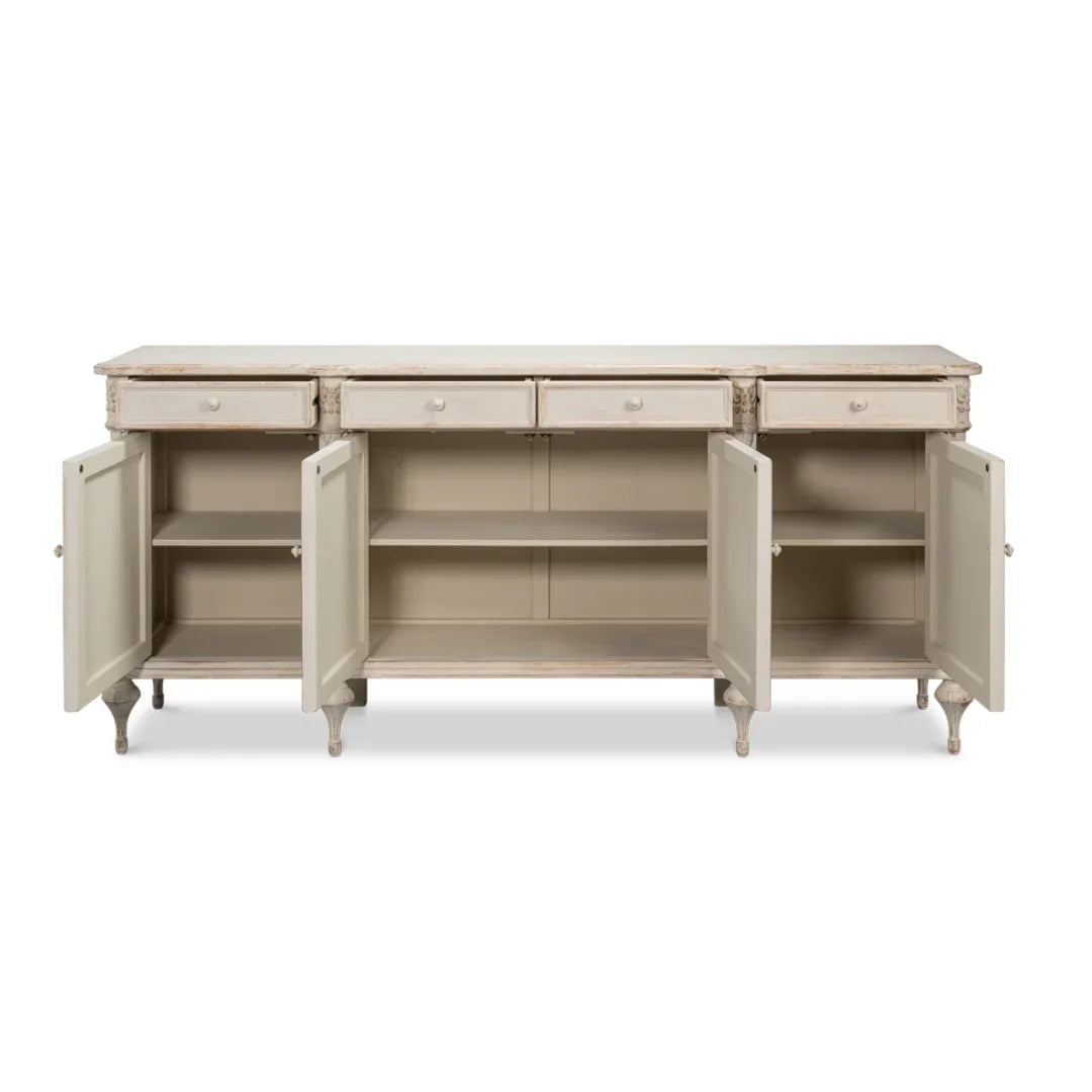 Buffet de campagne blanc vieilli Fleur