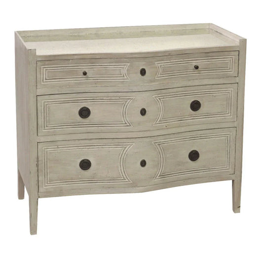 Commode à plateau miroir vieilli