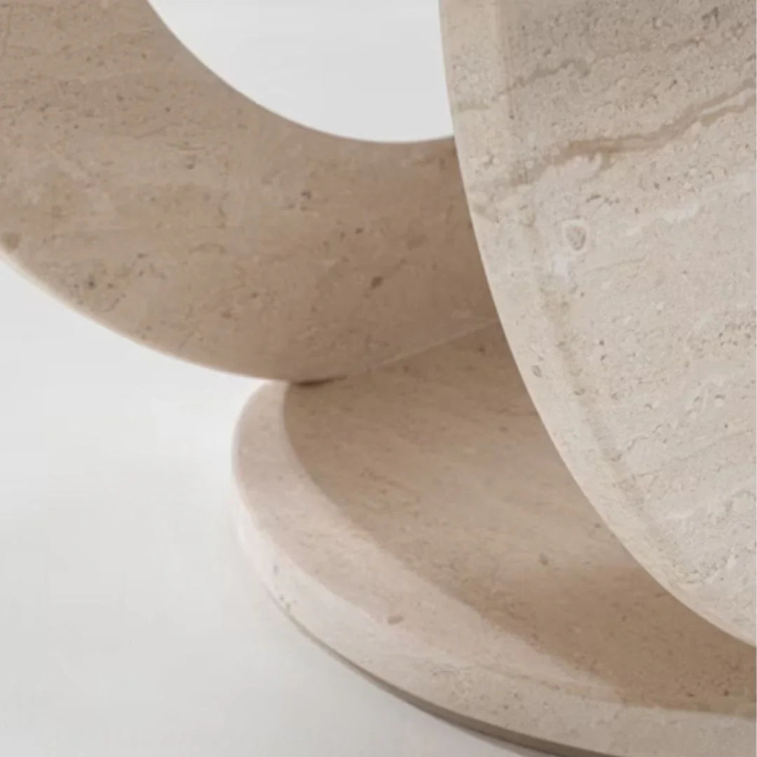 Table basse vintage en travertin italien, vers 1950