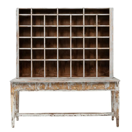 Armoire d'apothicaire rustique française ancienne, vers 1870