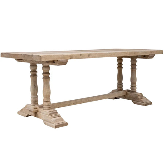 Élégante table de salle à manger française à double piétement, vers 1940