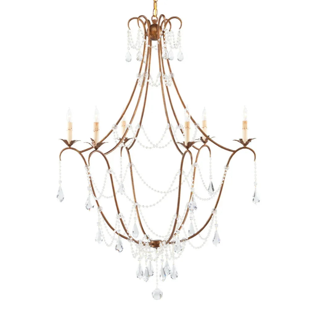 Lustre en cristal doré Princesse Anne