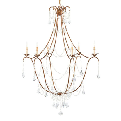 Lustre en cristal doré Princesse Anne