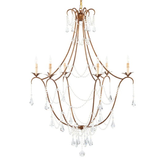 Lustre en cristal doré Princesse Anne