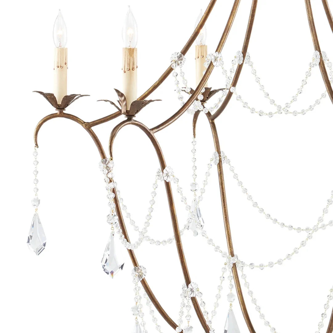 Lustre en cristal doré Princesse Anne