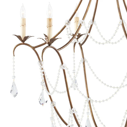 Lustre en cristal doré Princesse Anne