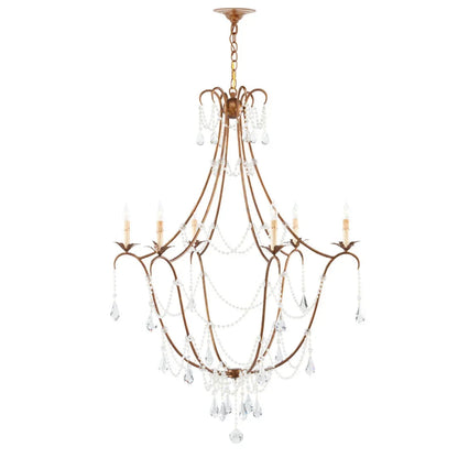 Lustre en cristal doré Princesse Anne