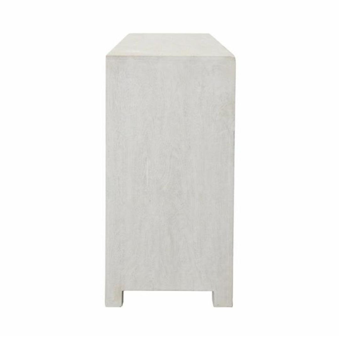 Buffet élégant en bois sculpté de palmiers blancs