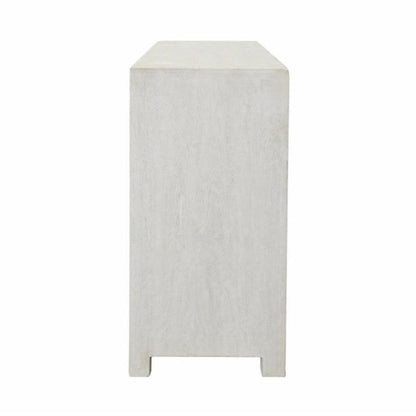 Buffet élégant en bois sculpté de palmiers blancs