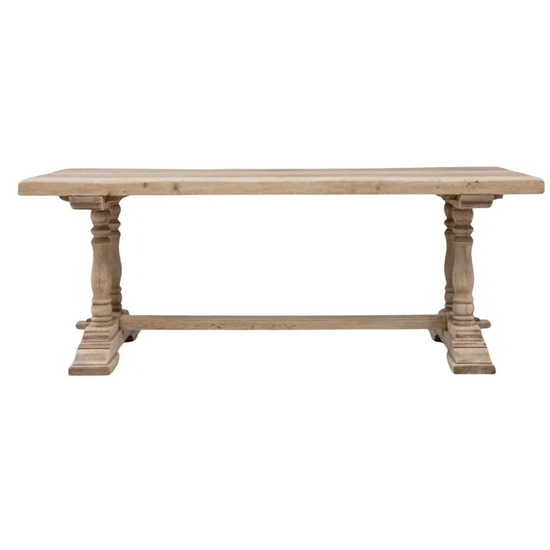 Élégante table de salle à manger française à double piétement, vers 1940