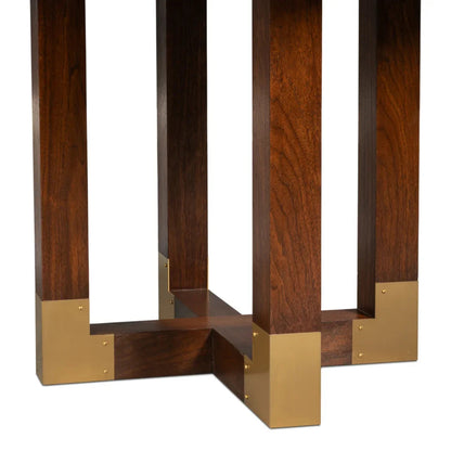 Table de salle à manger ronde extensible en noyer