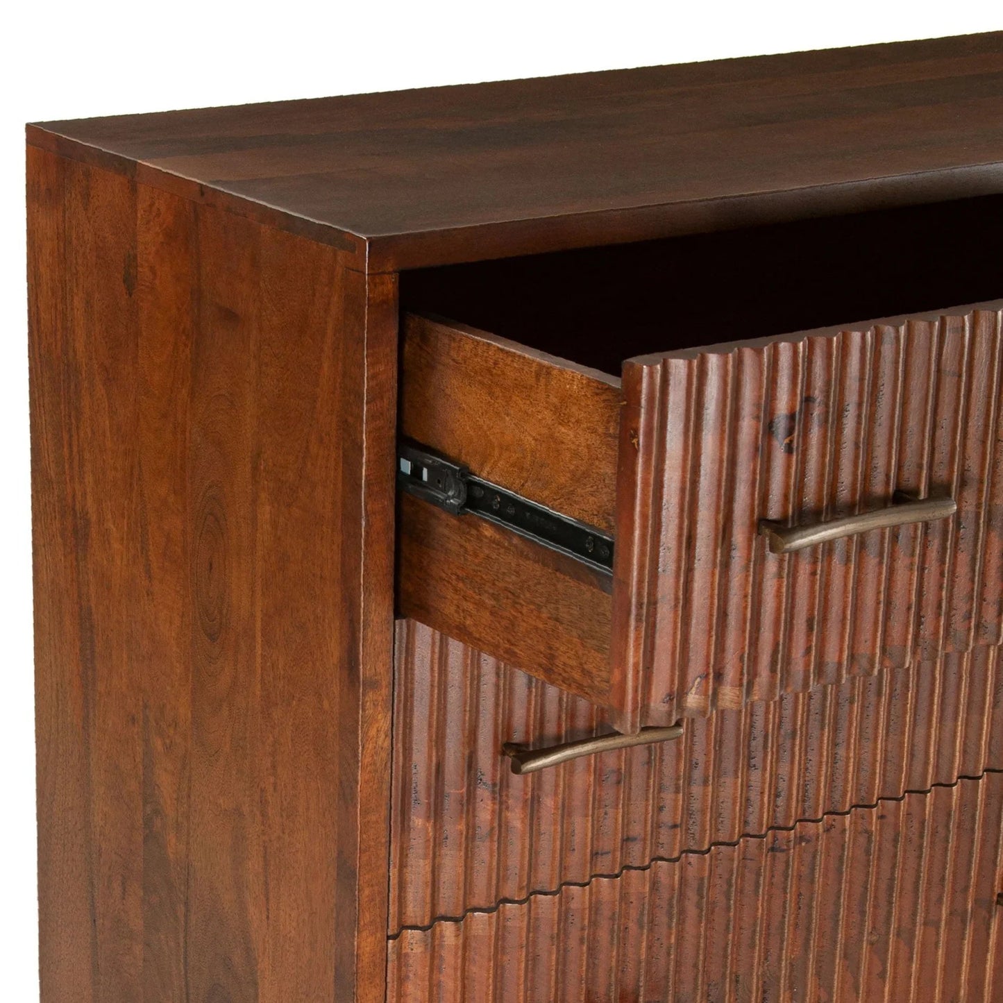 Commode Harper à base en laiton cannelé