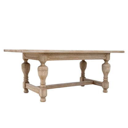 Table de salle à manger de style campagnard en chêne tourné à balustres, vers 1920