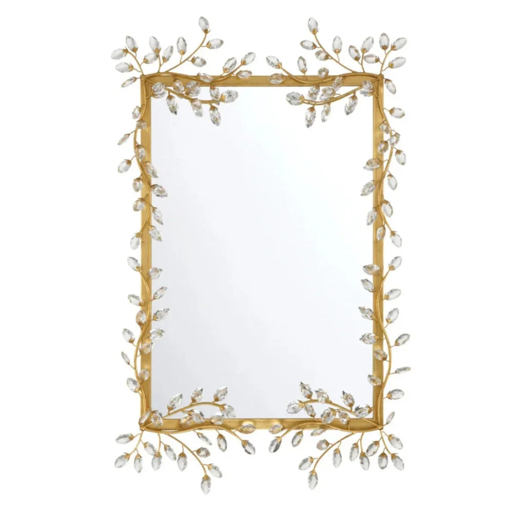 Miroir rectangulaire en cristal à motif floral
