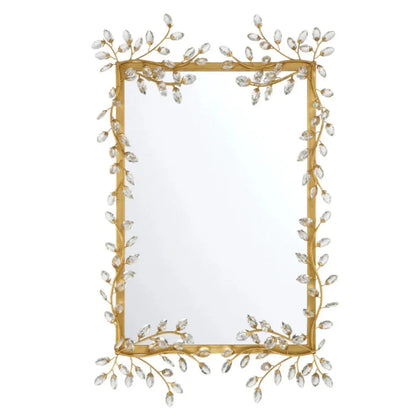 Miroir rectangulaire en cristal à motif floral