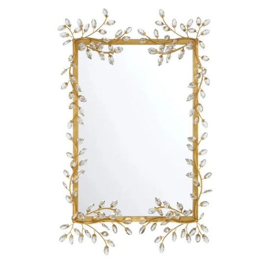 Miroir rectangulaire en cristal à motif floral