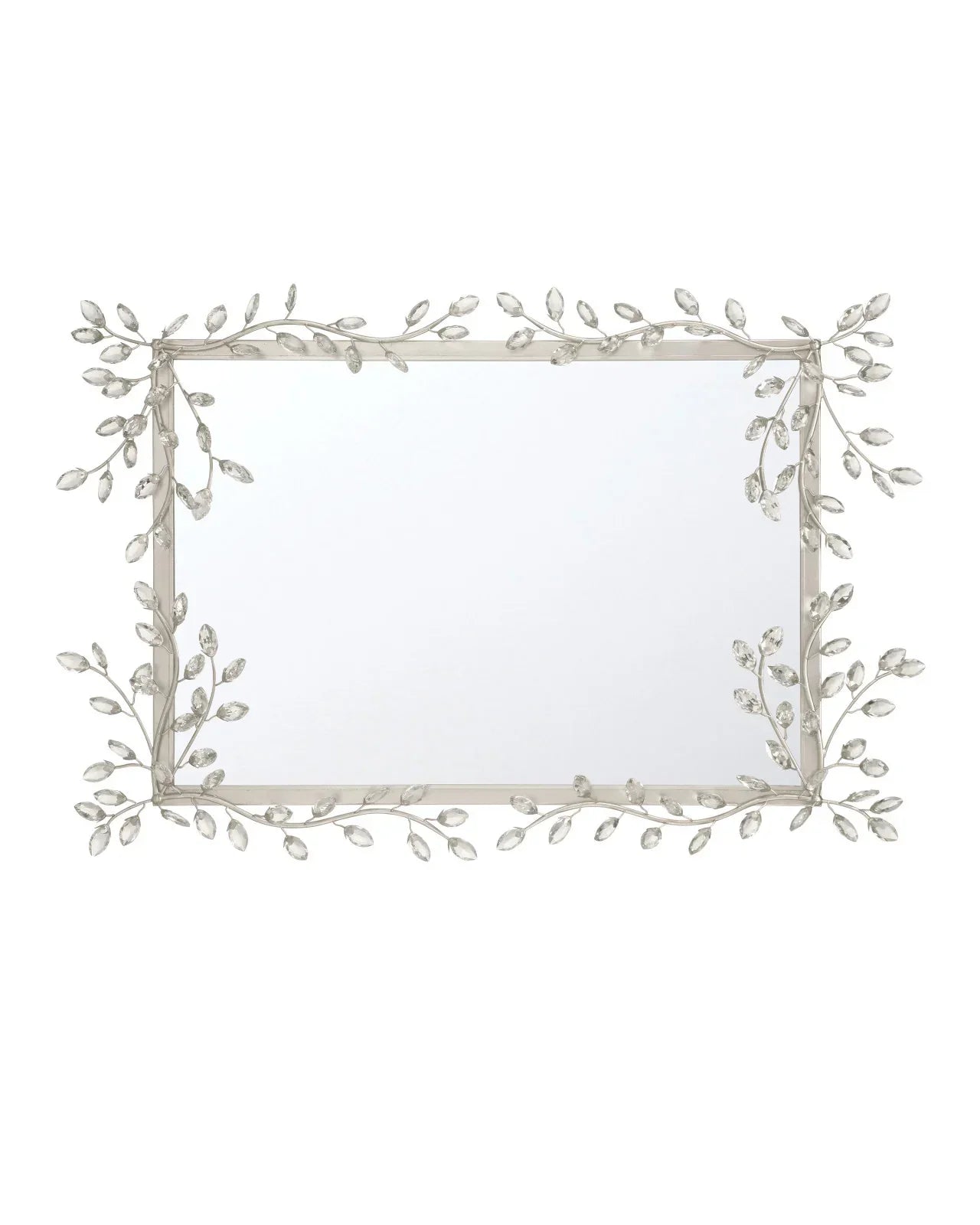 Miroir rectangulaire en cristal à motif floral