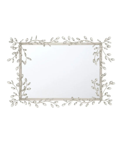 Miroir rectangulaire en cristal à motif floral