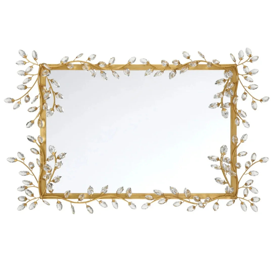 Miroir rectangulaire en cristal à motif floral