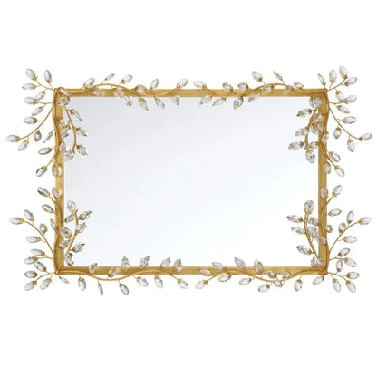 Miroir rectangulaire en cristal à motif floral