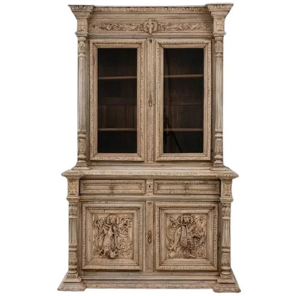 Belgique, cabinet sculpté avec vitrine, XIXe siècle, vers 1880