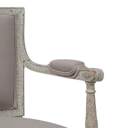 Canapé ancien de style provençal français, couleur taupe, vers 1900