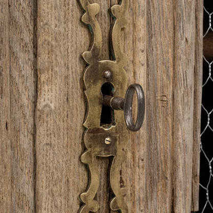 Meuble français en chêne massif avec portes grillagées, vers 1840