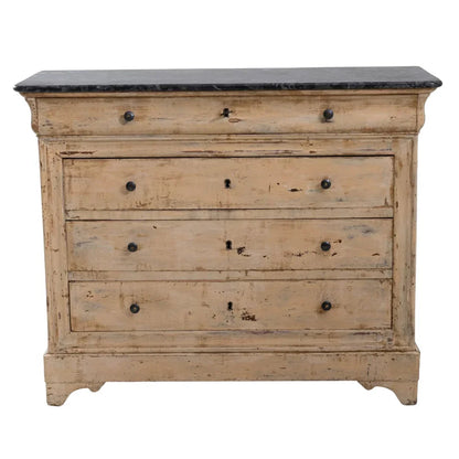Commode française à plateau en marbre patiné, vers 1880