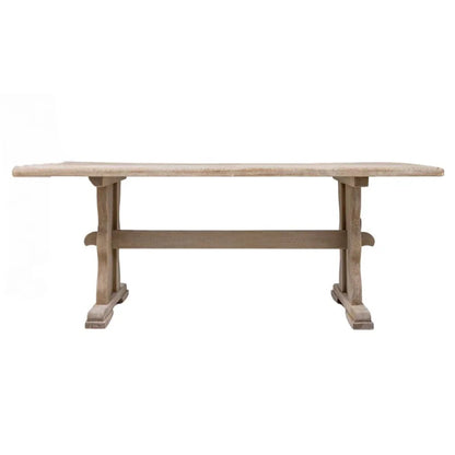 Table de salle à manger à tréteaux en chêne de style provençal français, vers 1940