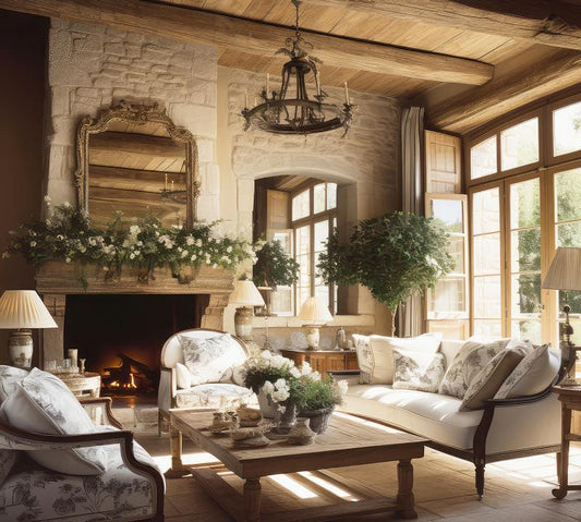 Commande personnalisée : Salon de style campagne française (Vick - 50 % final)