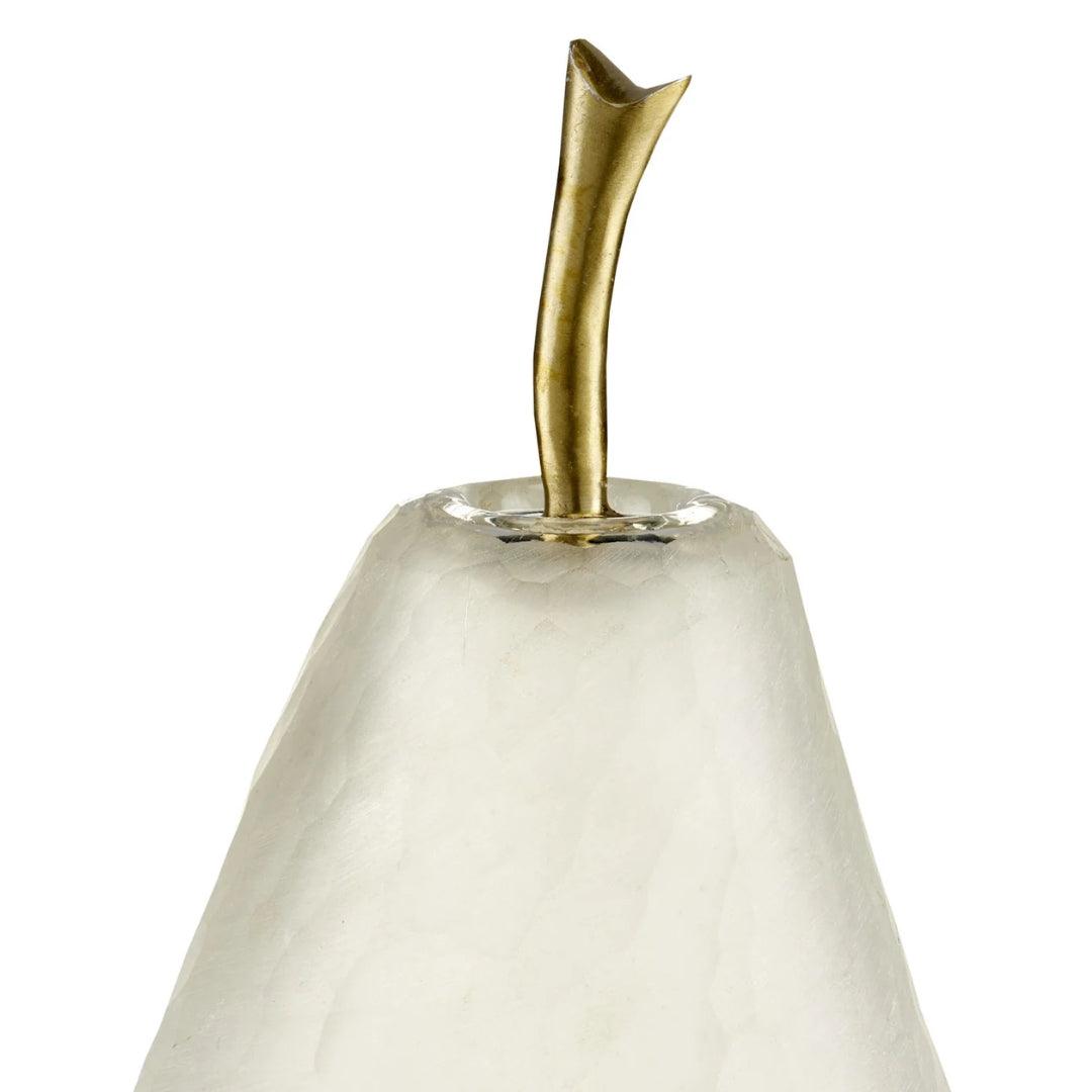 Ensemble de sculptures de poires en verre dépoli