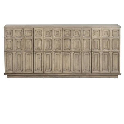 Buffet vintage en bois à motifs géométriques