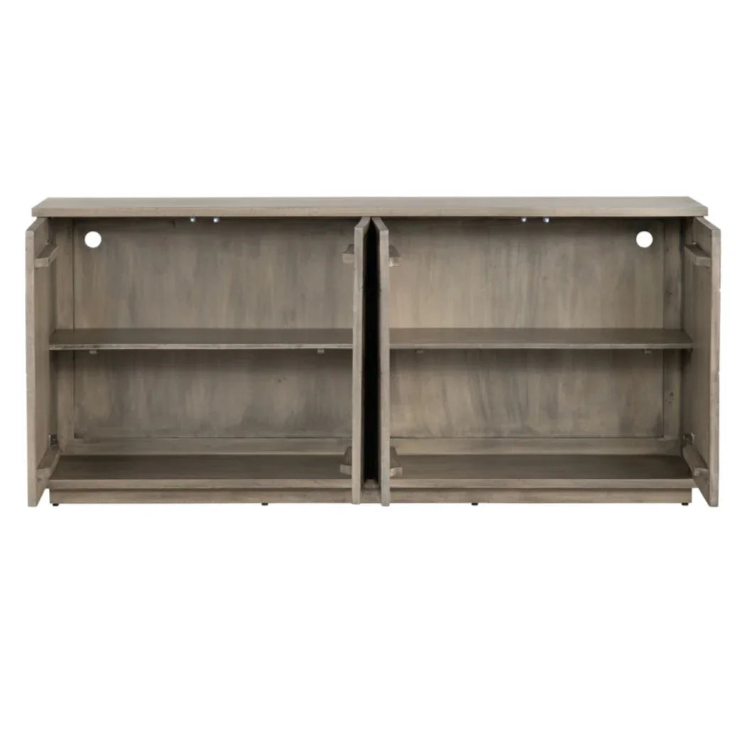 Buffet vintage en bois à motifs géométriques