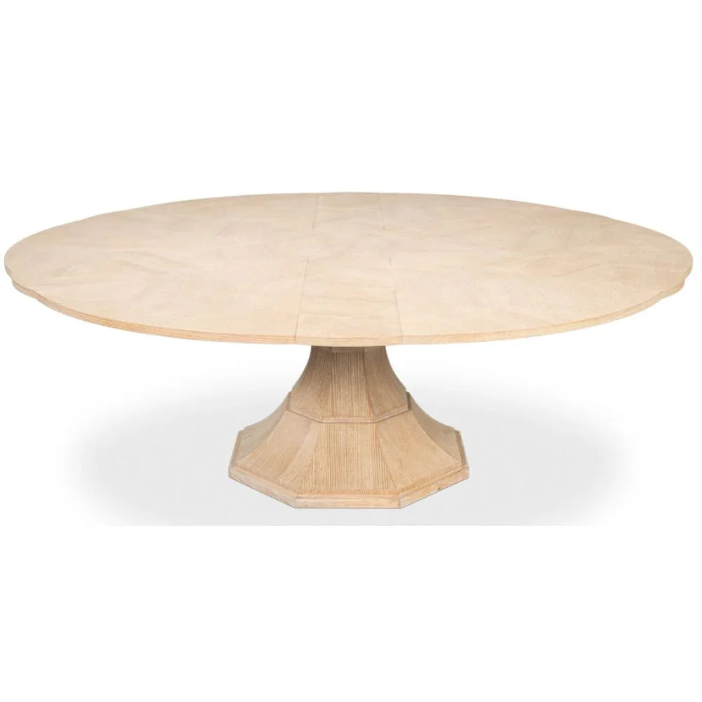 Table de salle à manger Giselle Jupe en chêne blanchi