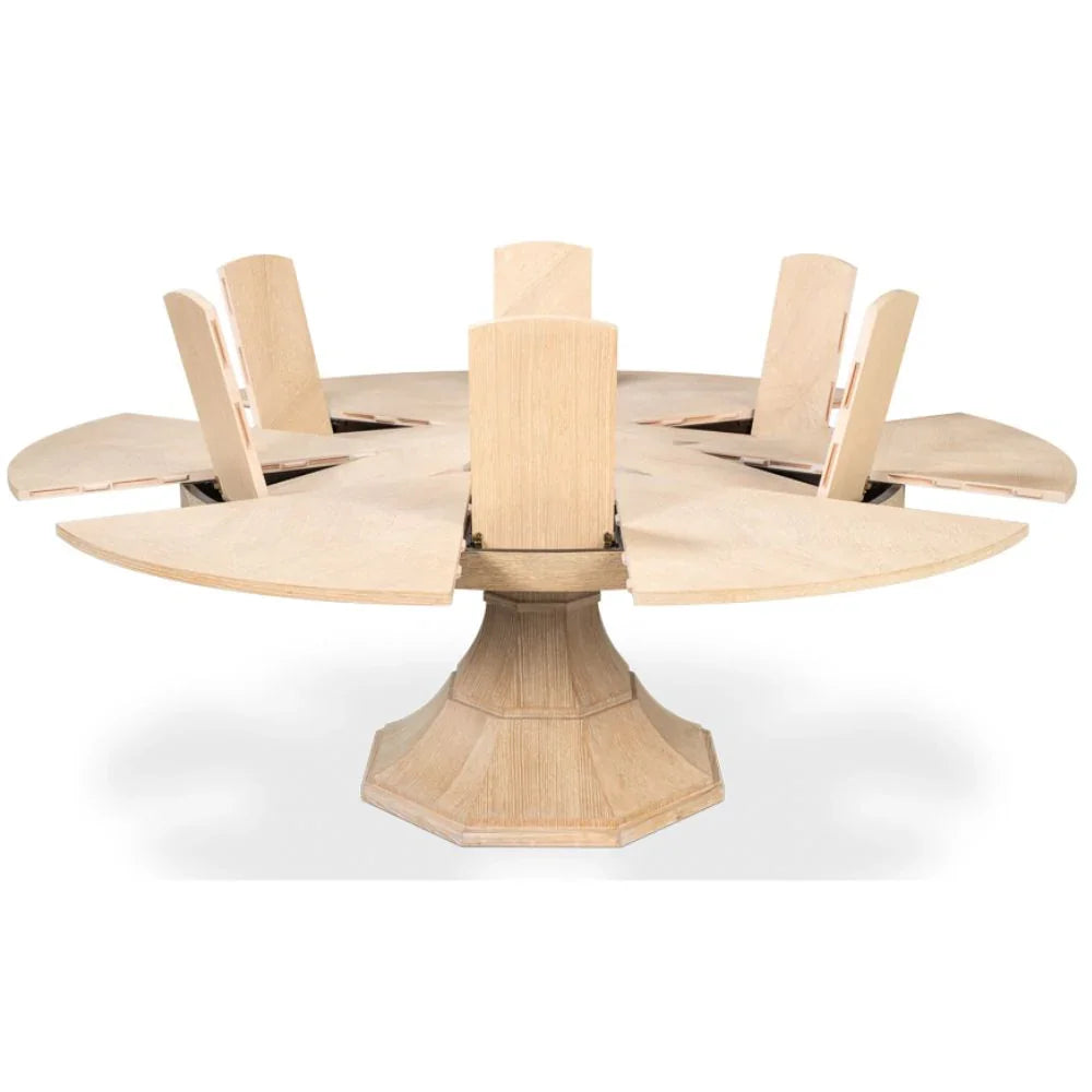 Table de salle à manger Giselle Jupe en chêne blanchi