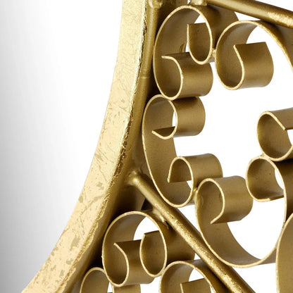 Miroir rond à effet soleil et feuille d'or