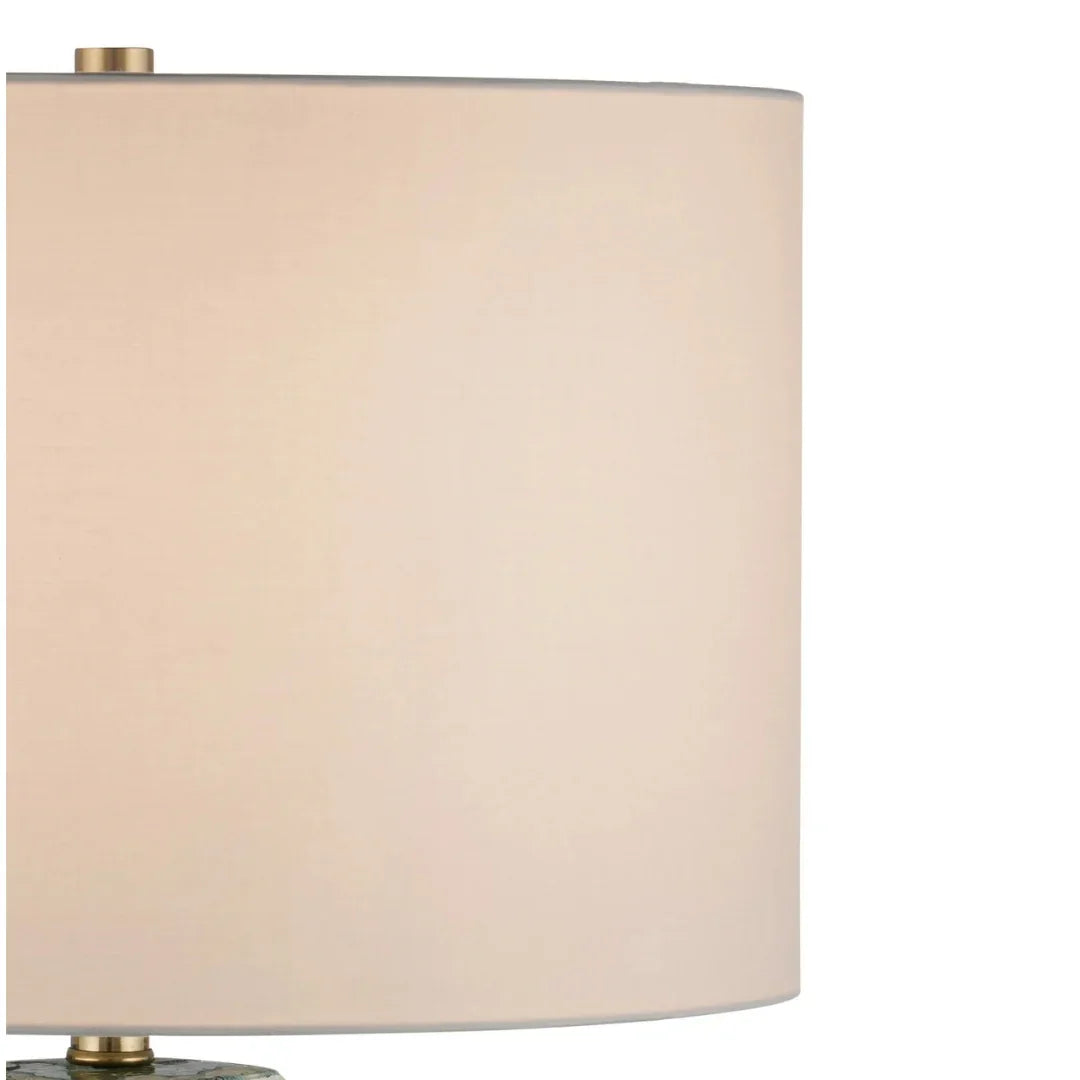 Lampe de table en céramique fumée verte