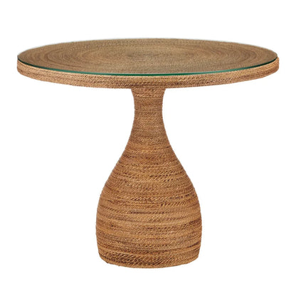 Table de bistro en corde d'abaca tressée à la main