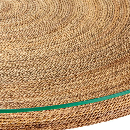 Table de bistro en corde d'abaca tressée à la main